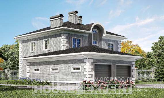 245-004-Л Проект двухэтажного дома и гаражом, средний дом из кирпича, Сочи