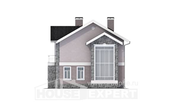 170-008-П Проект двухэтажного дома, небольшой коттедж из керамзитобетонных блоков, Армавир