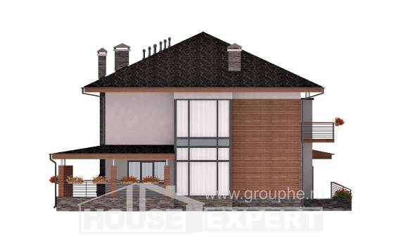 305-001-П Проект двухэтажного дома, гараж, большой коттедж из арболита, Темрюк