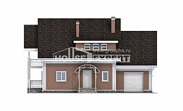 185-003-П Проект двухэтажного дома мансардный этаж, гараж, простой домик из пеноблока, Кропоткин
