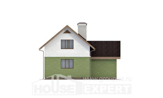 120-002-П Проект двухэтажного дома с мансардным этажом, гараж, небольшой коттедж из пеноблока, Краснодар