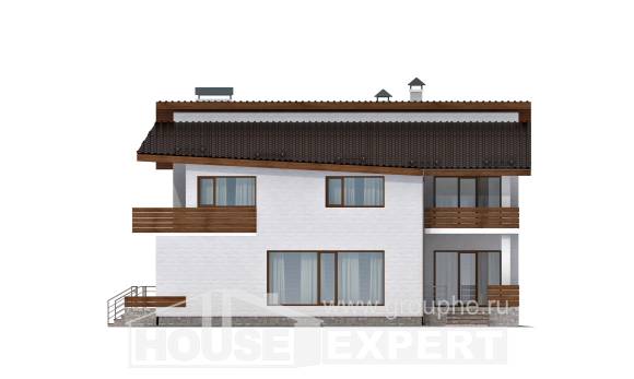180-009-П Проект двухэтажного дома мансардный этаж, простой дом из кирпича, Новокубанск