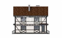 180-004-Л Проект двухэтажного дома с мансардным этажом, гараж, простой домик из кирпича, Лабинск