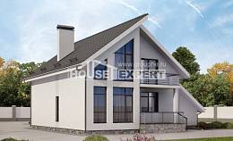 200-007-Л Проект двухэтажного дома с мансардой и гаражом, современный загородный дом из бризолита, Кропоткин