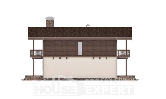 150-016-Л Проект двухэтажного дома мансардой, компактный домик из поризованных блоков, Геленджик | Проекты домов от House Expert