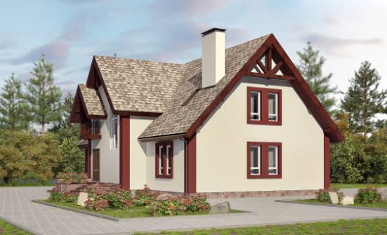 300-008-Л Проект двухэтажного дома с мансардой и гаражом, огромный дом из керамзитобетонных блоков, Апшеронск