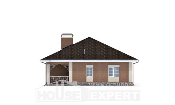 100-004-П Проект одноэтажного дома, классический коттедж из теплоблока, Анапа | Проекты домов от House Expert