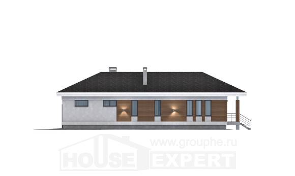 165-001-П Проект одноэтажного дома, гараж, недорогой дом из керамзитобетонных блоков, Армавир
