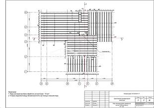 План раскладки балок перекрытия на отм +3.000 (низ балок)
