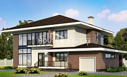 275-002-П Проект двухэтажного дома и гаражом, красивый дом из кирпича, Туапсе