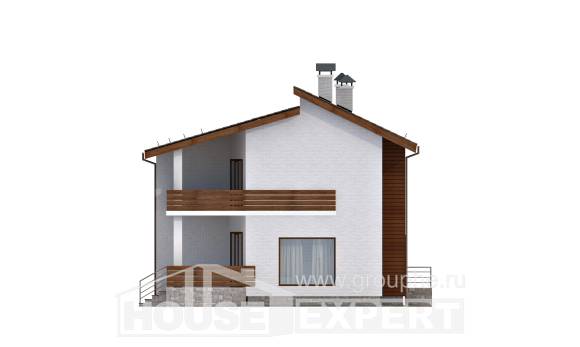 180-009-П Проект двухэтажного дома мансардный этаж, современный коттедж из кирпича, Приморско-Ахтарск