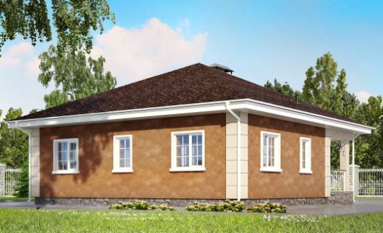 100-001-Л Проект одноэтажного дома, небольшой домик из твинблока, Кропоткин