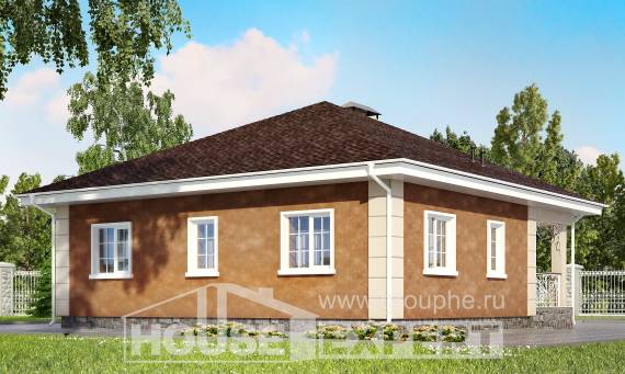 100-001-Л Проект одноэтажного дома, скромный коттедж из бризолита, Кореновск | Проекты домов от House Expert