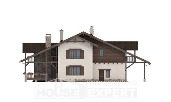 340-003-П Проект двухэтажного дома мансардой, гараж, уютный домик из кирпича, Темрюк