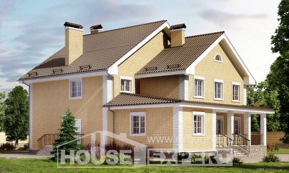320-003-Л Проект двухэтажного дома, красивый коттедж из поризованных блоков, Лабинск