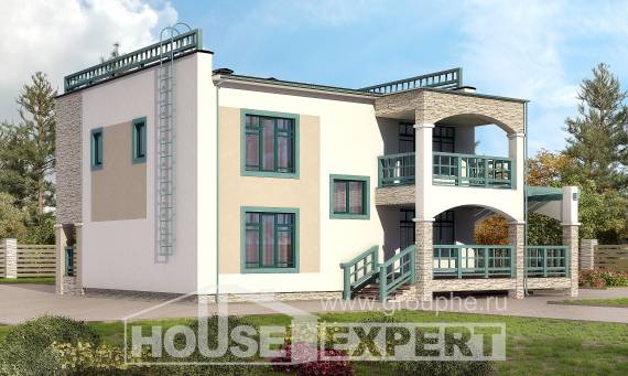 150-010-П Проект двухэтажного дома, бюджетный домик из кирпича, Приморско-Ахтарск