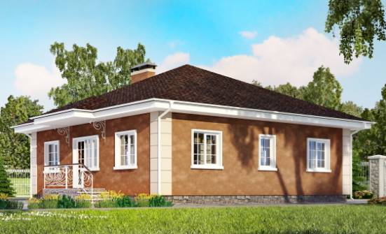 100-001-Л Проект одноэтажного дома, недорогой загородный дом из керамзитобетонных блоков, Апшеронск