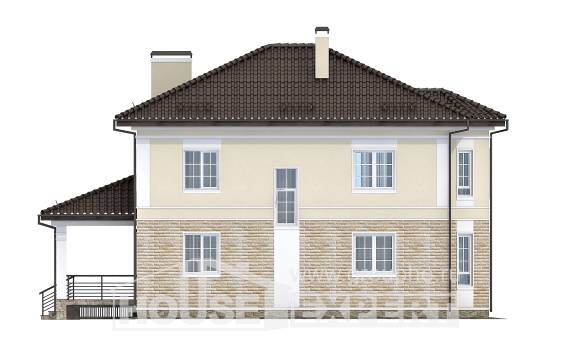 220-007-П Проект двухэтажного дома, гараж, красивый коттедж из кирпича, Кропоткин