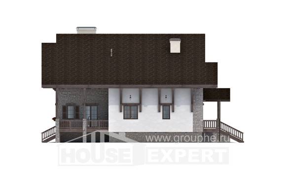 440-001-П Проект трехэтажного дома мансардой, гараж, уютный домик из кирпича, Новороссийск