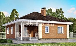 100-001-Л Проект одноэтажного дома, бюджетный загородный дом из теплоблока, Сочи | Проекты домов от House Expert