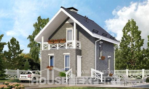 045-001-П Проект двухэтажного дома с мансардным этажом, современный загородный дом из арболита, Новороссийск