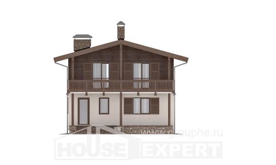 150-016-Л Проект двухэтажного дома с мансардным этажом, скромный дом из газобетона, Кореновск | Проекты домов от House Expert
