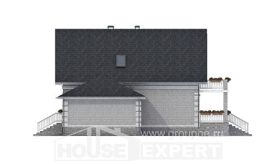 200-009-П Проект трехэтажного дома мансардный этаж и гаражом, просторный домик из бризолита, Анапа