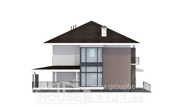 275-002-П Проект двухэтажного дома, гараж, классический коттедж из кирпича, Белореченск