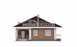 100-001-Л Проект одноэтажного дома, экономичный дом из бризолита, Тихорецк | Проекты домов от House Expert