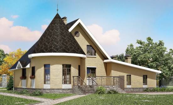 250-001-Л Проект двухэтажного дома с мансардным этажом и гаражом, уютный домик из бризолита, Приморско-Ахтарск