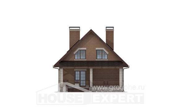 160-011-Л Проект двухэтажного дома с мансардой, экономичный домик из керамзитобетонных блоков, Кореновск