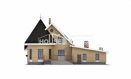 250-001-Л Проект двухэтажного дома с мансардой и гаражом, средний дом из пеноблока, Кореновск