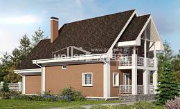185-003-П Проект двухэтажного дома мансардой и гаражом, красивый дом из пеноблока, Туапсе