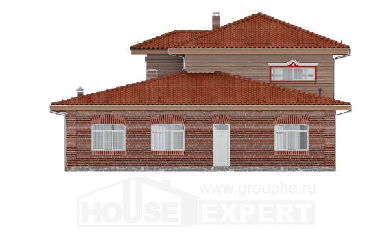 380-002-Л Проект трехэтажного дома и гаражом, современный коттедж из кирпича, Тихорецк