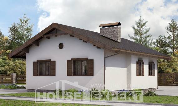 090-002-П Проект одноэтажного дома, скромный коттедж из кирпича, Кореновск | Проекты домов от House Expert