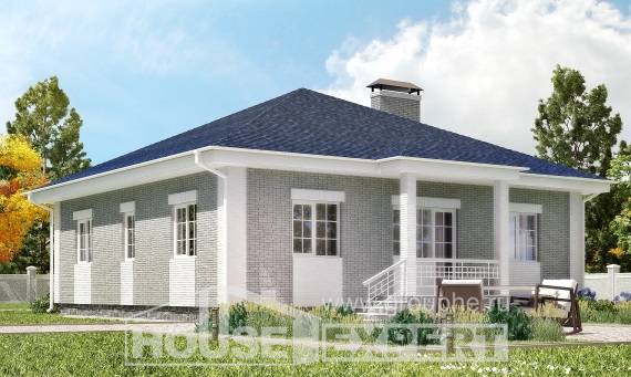 130-002-П Проект одноэтажного дома, гараж, классический дом из арболита, Краснодар