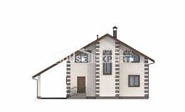 150-003-Л Проект двухэтажного дома мансардой и гаражом, красивый загородный дом из дерева, Геленджик