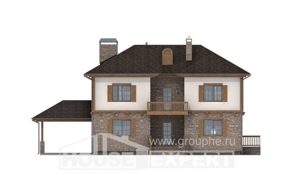 155-006-Л Проект двухэтажного дома, гараж, экономичный домик из блока, Абинск