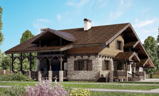 320-002-П Проект двухэтажного дома с мансардой, классический загородный дом из кирпича, Армавир