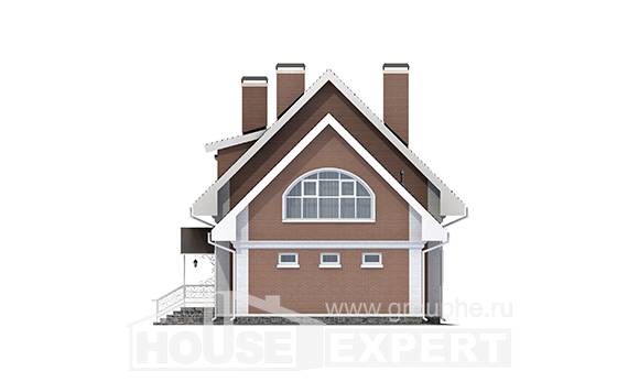 185-003-П Проект двухэтажного дома с мансардой и гаражом, современный домик из блока, Приморско-Ахтарск