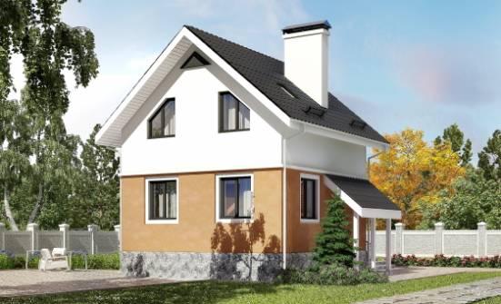 100-005-Л Проект трехэтажного дома с мансардой, бюджетный дом из газобетона, Тихорецк