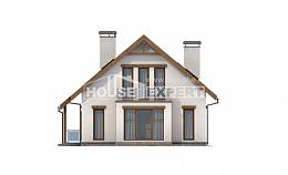 155-012-П Проект двухэтажного дома с мансардным этажом, простой домик из пеноблока, Горячий Ключ