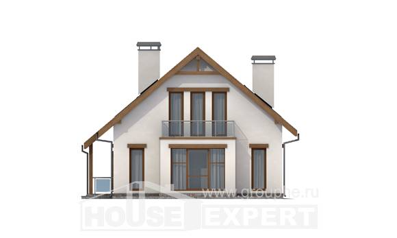 155-012-П Проект двухэтажного дома с мансардным этажом, простой домик из пеноблока, Горячий Ключ