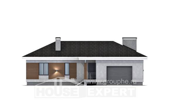 165-001-П Проект одноэтажного дома, гараж, компактный дом из арболита, Темрюк