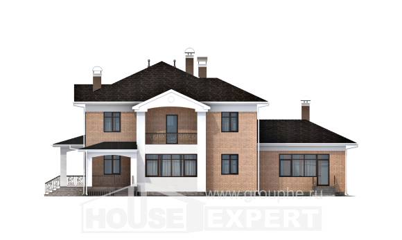 520-001-П Проект трехэтажного дома, просторный коттедж из теплоблока, Сочи