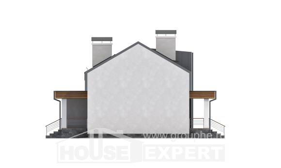 120-004-П Проект двухэтажного дома с мансардой, экономичный домик из поризованных блоков, Абинск