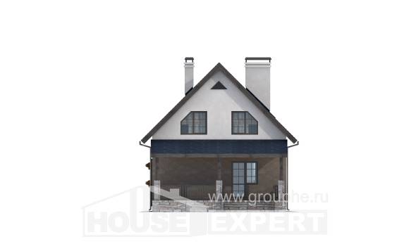 130-003-П Проект двухэтажного дома с мансардой, доступный домик из газобетона, Новороссийск
