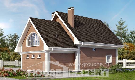 185-003-П Проект двухэтажного дома мансардой и гаражом, современный дом из керамзитобетонных блоков, Тихорецк