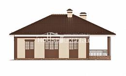 160-015-П Проект одноэтажного дома и гаражом, уютный домик из бризолита, Крымск