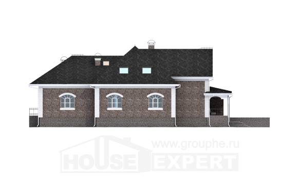 490-001-П Проект трехэтажного дома мансардный этаж, гараж, просторный дом из кирпича, Белореченск